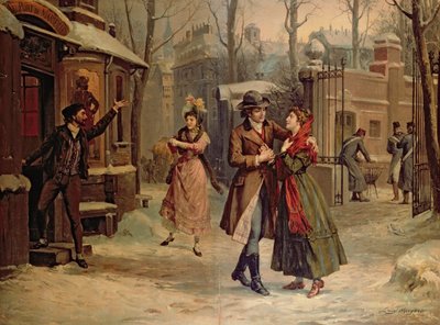 Scenery for the Scene with Mimi and Rodolfo in the Opera 
